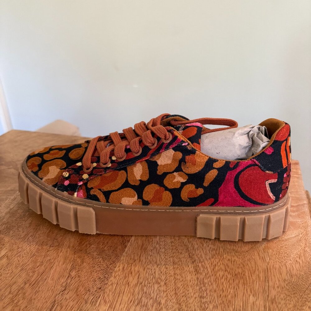 Farm Rio Black Leopard Hearts Flatform Sneaker